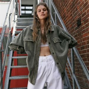 Free People Ruby Jacket in Dirty Olive Size XS